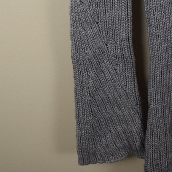 Kenar Wool Blend Grey Asymmetrical Neck Long Button Cardigan Sweater Winter Fall - Picture 6 of 13